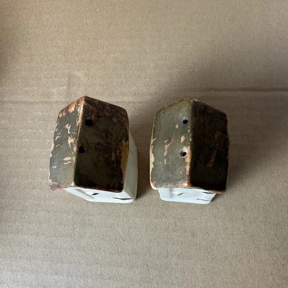 Vintage Ceramic Salt and Pepper Shaker‎ Set Outhouses 